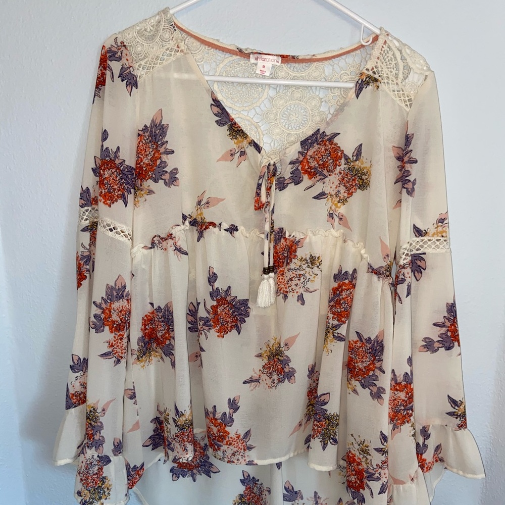 Bell sleeved floral shirt